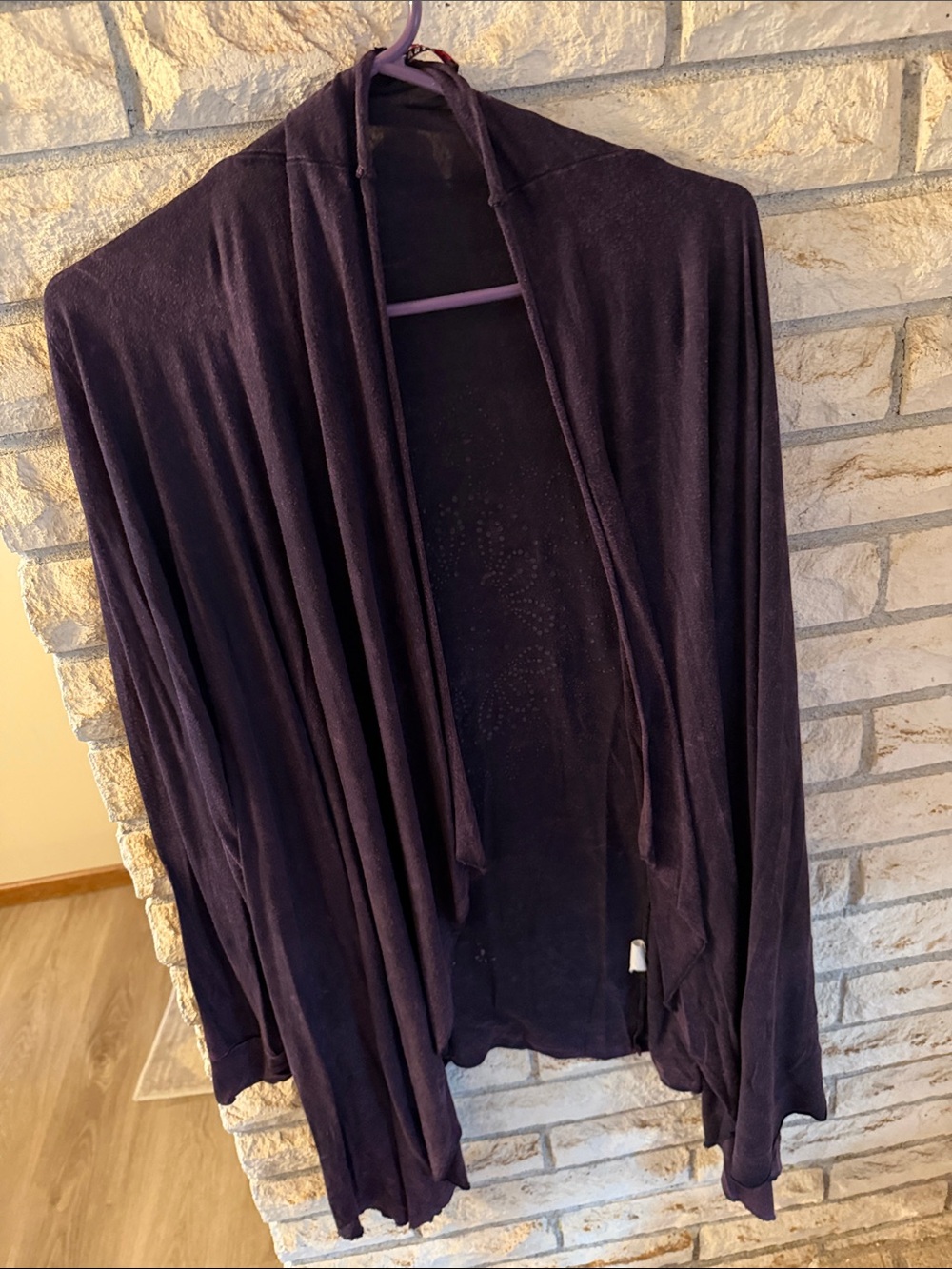 T Party Fashion Open-Front Hooded Cardigan Sweater - Plum